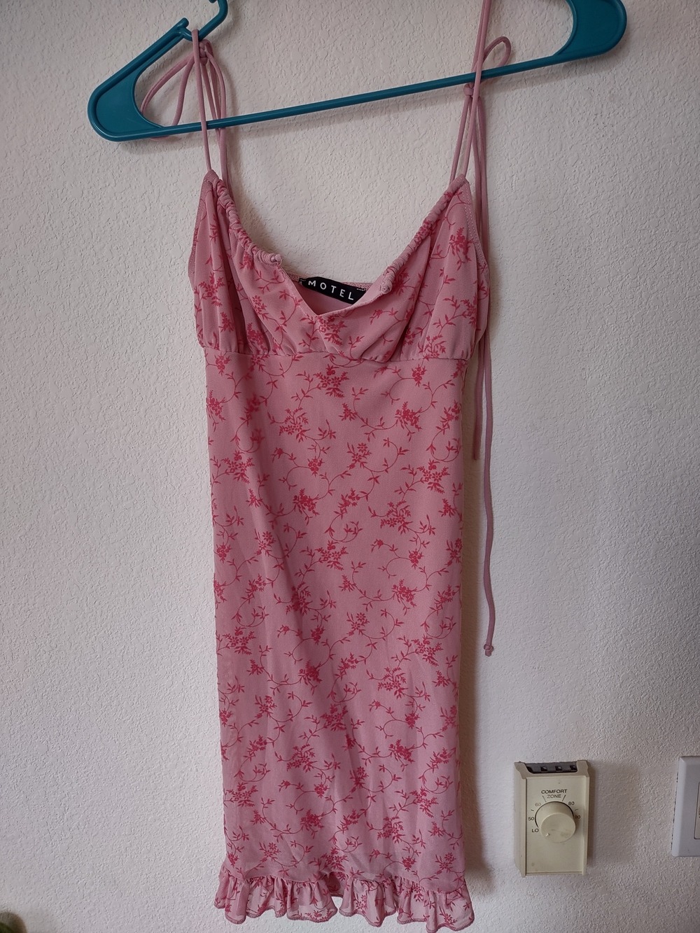 Motel Pink Floral Slip Dress